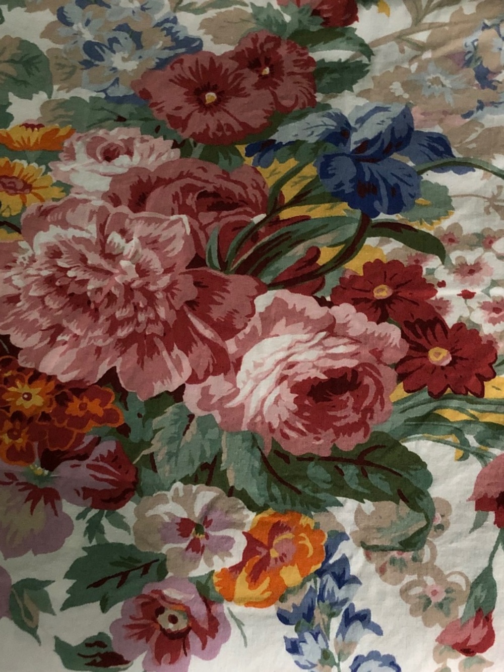 Ralph Lauren Full flat sheet Southampton Beach floral cotton percale vintage